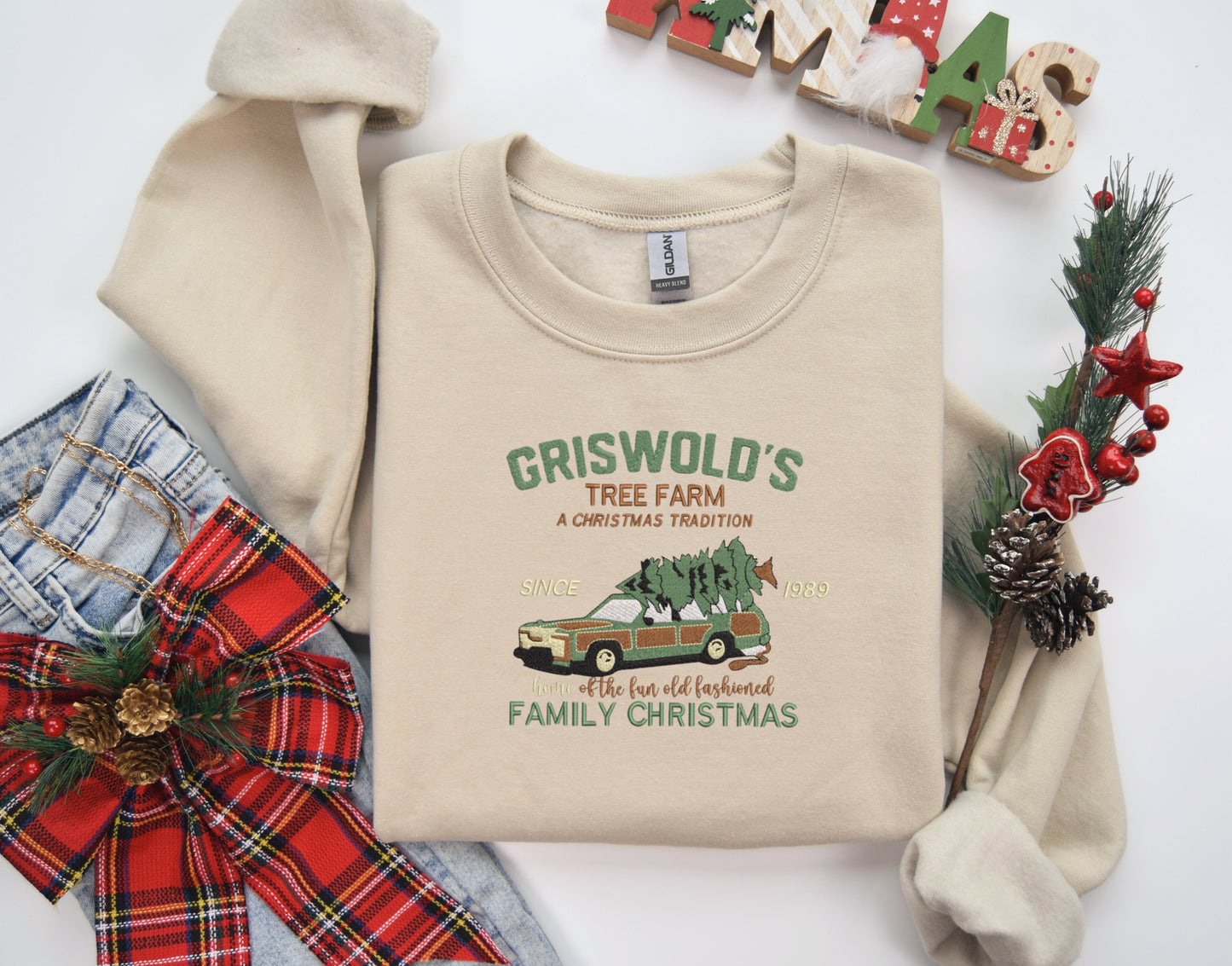 Christmas Tree Farm Embroidered Crewneck