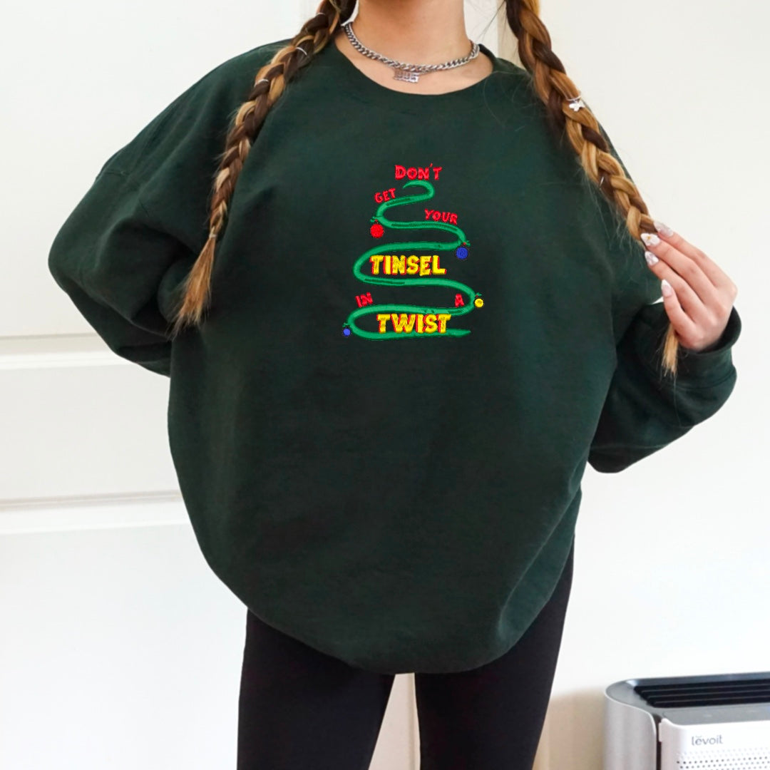Don’t Get Your Tinsel in a Twist Embroidered Crewneck