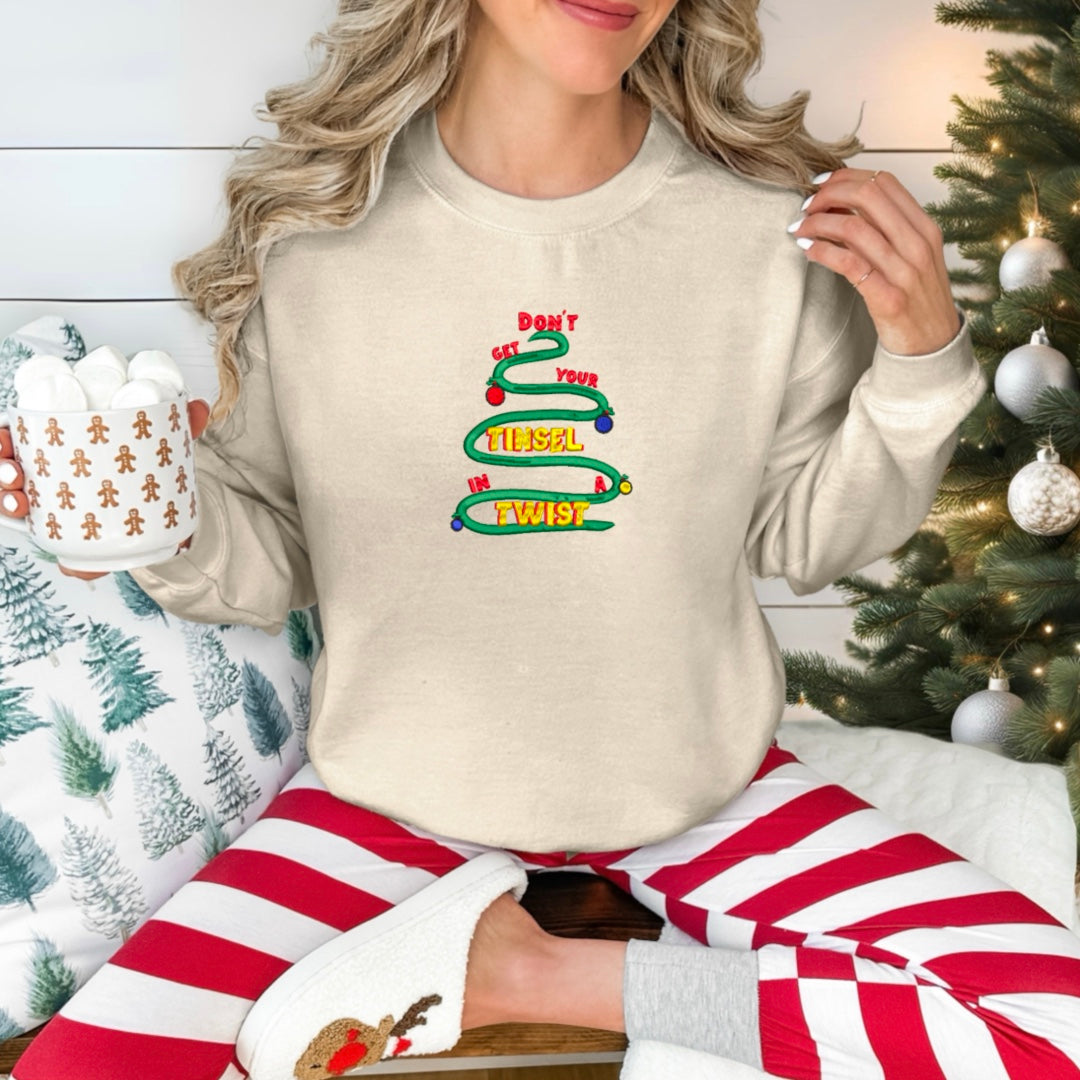 Don’t Get Your Tinsel in a Twist Embroidered Crewneck