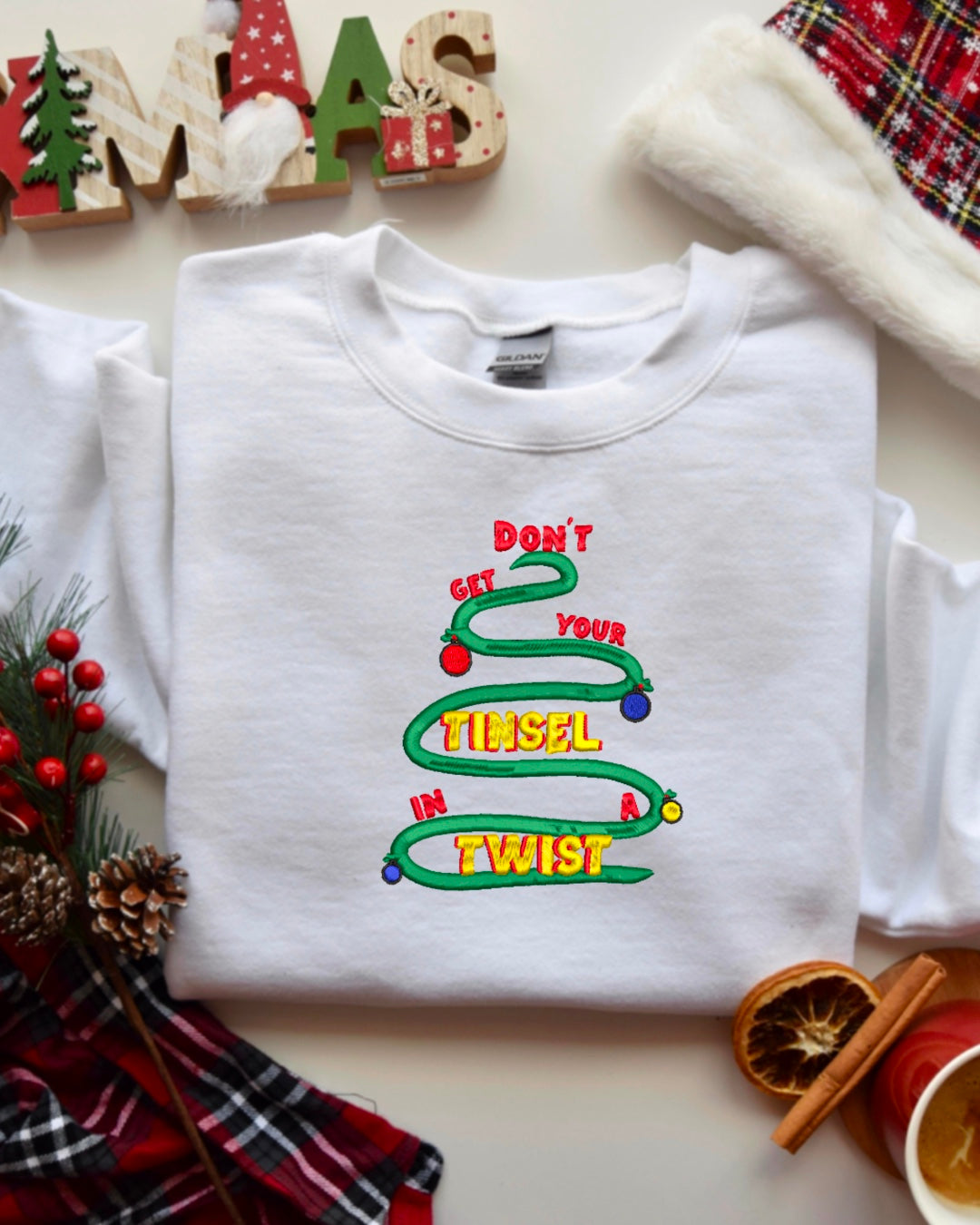 Don’t Get Your Tinsel in a Twist Embroidered Crewneck