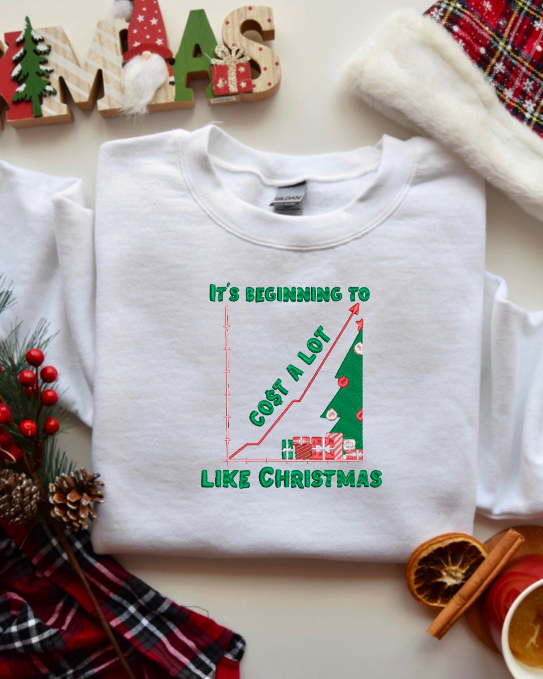 It’s Beginning To Cost A Lot Like Christmas Embroidered Crewneck