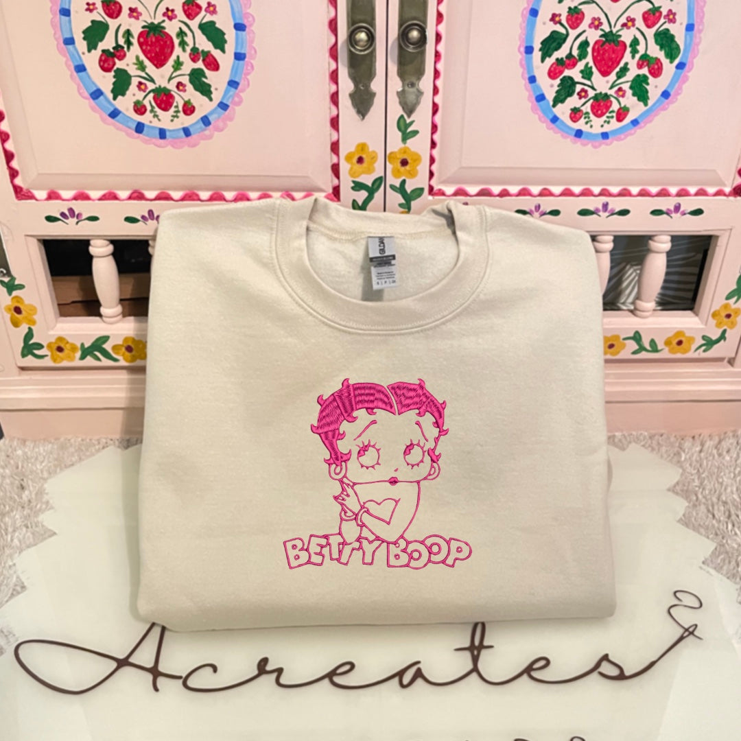 Betty Boop Embroidered Crewneck