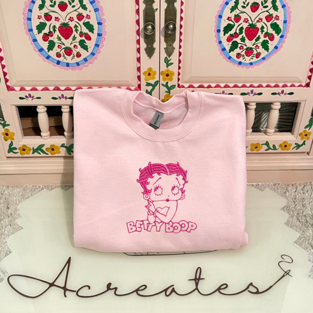 Betty Boop Embroidered Crewneck