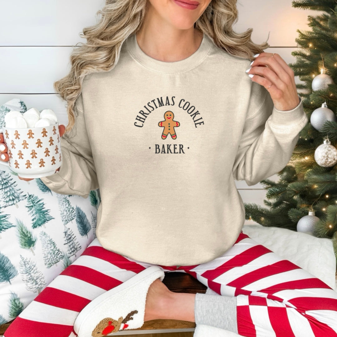 Christmas Cookie Baker Embroidered Crewneck