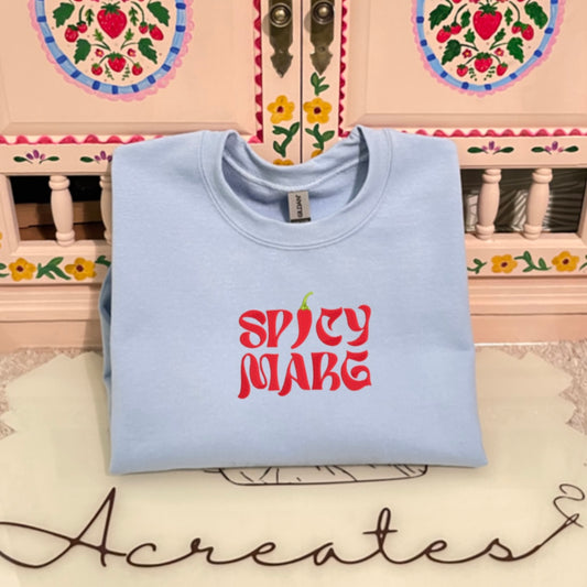 Spicy Marg Embroidered Crewneck